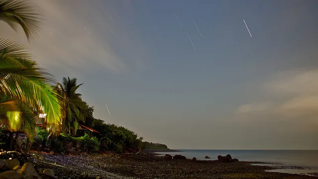 Night sky over Morro Negrito island